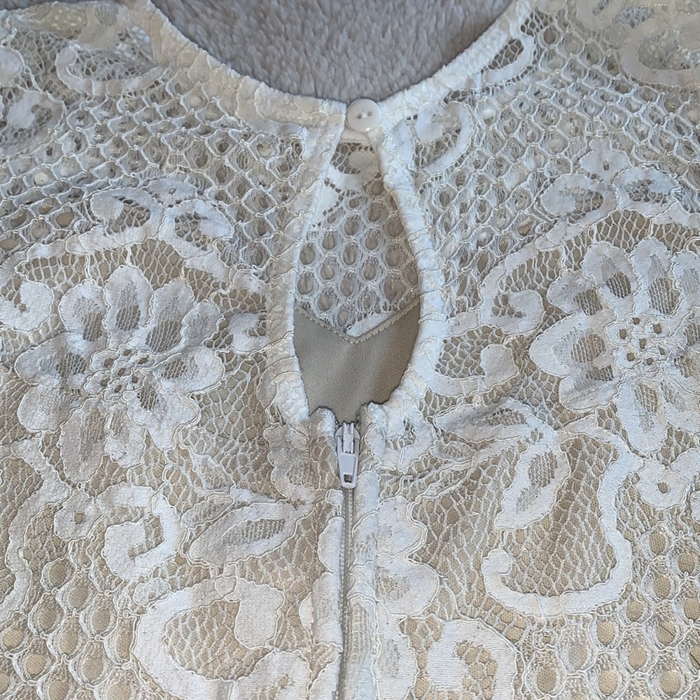 Rare Editions 12 Lace Overlay Dress EUC Cream Blush Color Special Occasion - Picture 17 of 17